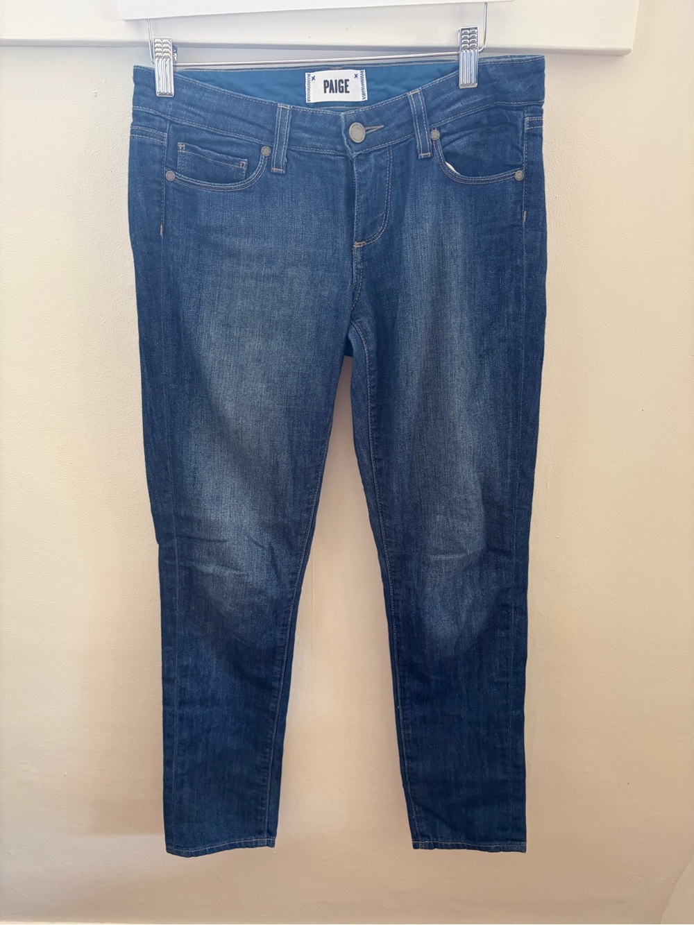 PAIGE Indigo Skinny Jeans with Subtle Fade